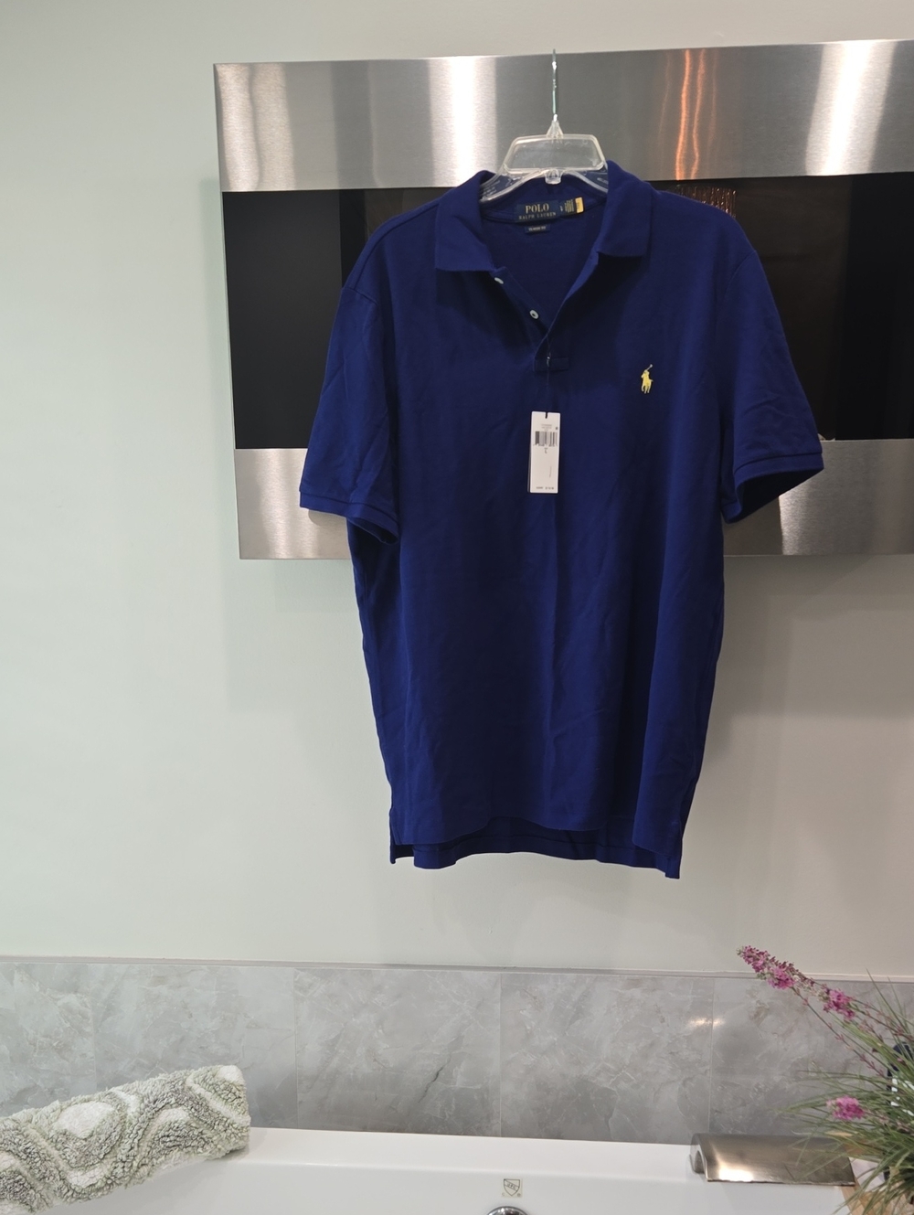Polo by Ralph Lauren Men's Polo Shirt - Royal Blue with Yellow Logo